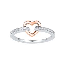 10kt White Gold Womens Round Natural Diamond Heart Love