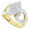 Image 1 : 10KT Yellow Gold 0.50CTW DIAMOND LADIES CLUSTER RING