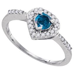 10KT White Gold 0.50CTW BLUE DIAMOND FASHION RING