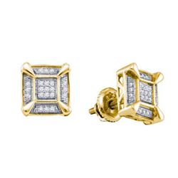 925 Sterling Silver Yellow 0.14CTW DIAMOND MICRO PAVE E