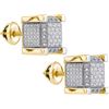 Image 1 : 925 Sterling Silver Yellow 0.18CT DIAMOND MICRO-PAVE EA