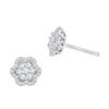 Image 1 : 10KT White Gold 0.50CTW DIAMOND FLOWER EARRINGS
