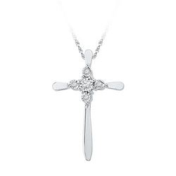 10KT White Gold 0.05CTW DIAMOND FASHION PENDANT