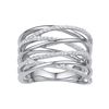 Image 1 : 10kt White Gold Womens Round Diamond Crossover Open Str