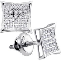 925 Sterling Silver White 0.15CTW DIAMOND MICRO-PAVE EA