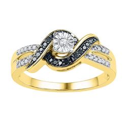 10K Yellow-gold 0.20CTW BLACK DIAMOND FASHION RING