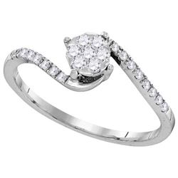 10KT White Gold 0.25CTW DIAMOND FASHION RING