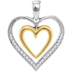 10kt Two-tone Gold Womens Round Diamond Dangling Nested