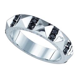 10KT White Gold 0.45CT BLACK DIAMOND FASHION RING