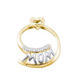 14KT Yellow Gold 0.04CTW DIAMOND MOM PENDANT