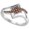 Image 1 : 10KT White Gold 0.15CTW COGNAC DIAMOND FASHION RING