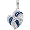 Image 1 : 10KT White Gold 0.25CTW DIAMOND MICRO-PAVE HEART PENDAN