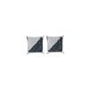 Image 1 : Sterling Silver Womens Round Blue Colored Diamond Squar