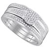 Image 1 : 10KT White Gold 0.25CTW DIAMOND MICRO-PAVE BRIDAL SET