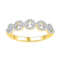 10kt Yellow Gold Womens Round Natural Diamond Linked Fa