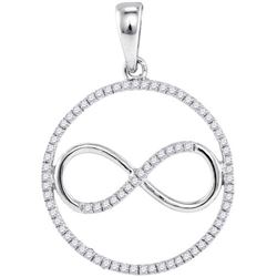 10KT White Gold 0.30CTW-Diamond FASHION PENDANT