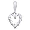 Image 1 : 14KT White Gold 0.01CTW DIAMOND HEART PENDANT
