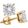 Image 1 : 10kt Yellow Gold Womens Round Diamond Solitaire Cluster