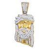 Image 1 : 10kt Yellow Gold Mens Round Diamond Jesus Christ Messia