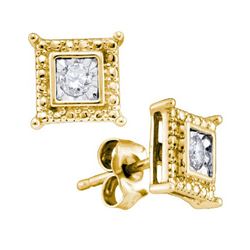925 Sterling Silver Yellow 0.10CTW DIAMOND FASHION EARR