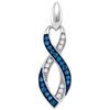 Image 1 : 10KT White Gold 0.20CTW BLUE DIAMOND FASHION PENDANT