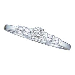 14KT White Gold 0.15CTW DIAMOND LADIES RING WITH ROUND