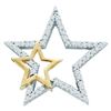 Image 1 : 10KT Yellow Gold 0.15CTW DIAMOND STAR PENDANT