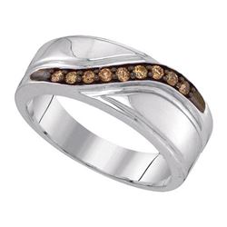 925 Sterling Silver White 0.25CTW DIAMOND FASHION MENS
