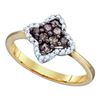 Image 1 : 10KT Yellow Gold 0.34CTW COGNAC DIAMOND FASHION RING