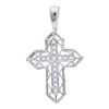 Image 1 : 10KT White Gold 0.12CTW DIAMOND CROSS PENDANT