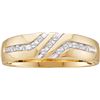Image 1 : 10k Yellow Gold Round Natural Channel-set Diamond Mens