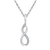 Image 1 : Sterling Silver Womens Round Diamond Vertical Infinity