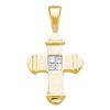 Image 1 : 10KT Yellow Gold 0.04CTW DIAMOND CROSS PENDANT