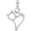 Image 1 : 10KT White Gold 0.15CTW DIAMOND FASHION PENDANT