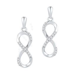 10KT White Gold 0.10CTW DIAMOND FASHION EARRINGS