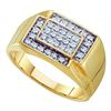 Image 1 : 10K Yellow-gold 0.25CTW DIAMOND MICRO PAVE MENS RING