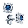 Image 1 : 925 Sterling Silver White 0.10CTW BLUE DIAMOND FASHION
