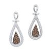 Image 1 : 10KT White Gold 0.25CTW COGNAC DIAMOND FASHION EARRING