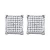 Image 1 : 10KT White Gold 0.33CTW DIAMOND MICRO PAVE EARRINGS