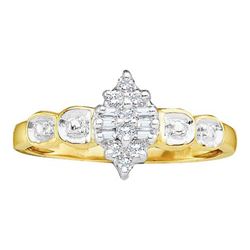 10KT Yellow Gold 0.10CTW DIAMOND CLUSTER RING