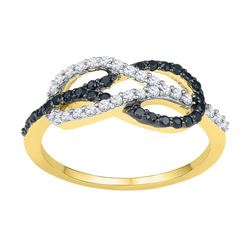 10K Yellow-gold 0.33CTW BLACK DIAMOND FASHION RING