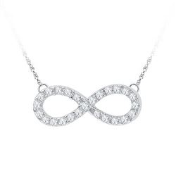 10KT White Gold 0.20CTW DIAMOND INFINITY NECKLACE