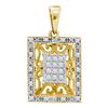 Image 1 : 925 Sterling Silver Yellow 0.13CTW DIAMOND FASHION PEND