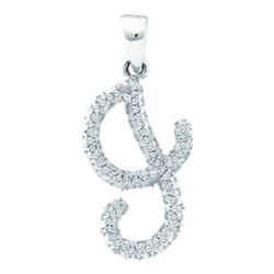 10KT White Gold 0.17CTW-DIAMOND INITIAL-J PENDANT