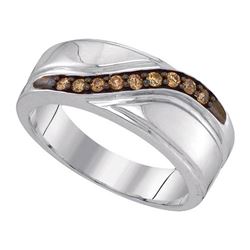 925 Sterling Silver White 0.25CTW DIAMOND FASHION MENS