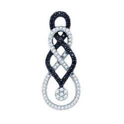 10KT White Gold 0.35CT BLACK DIAMOND FASHION PENDANT