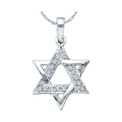 10KT White Gold 0.10CTW ROUND DIAMOND LADIES STAR FASHI