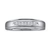 Image 1 : 14KT White Gold 0.08CTW ROUND DIAMOND MENS FASHION BAND