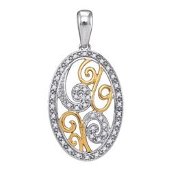 925 Sterling Silver White 0.12CTW DIAMOND FASHION PENDA