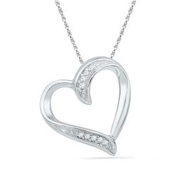 10KT White Gold 0.03CTW DIAMOND FASHION PENDANT